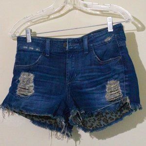 Guess Denim Distressed High-Rise Denim Shorts: Size 26